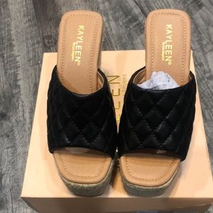 Black wedge sandal